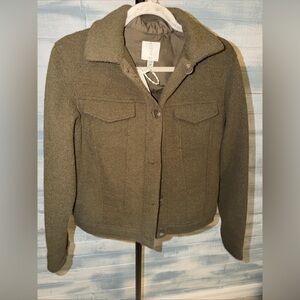 Joie Women’s Olive Button Front Jacket XS Short Coat 22”